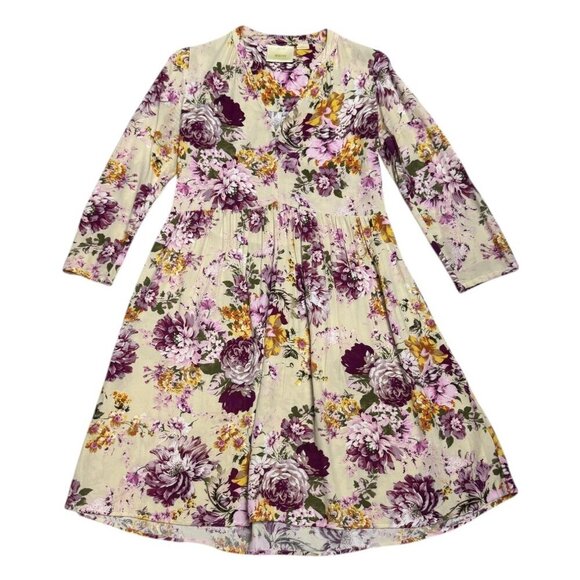 MAEVE ANTHROPOLOGIE Floral Summer Fall Casual Cute Dress Womens XS - Picture 1 of 6